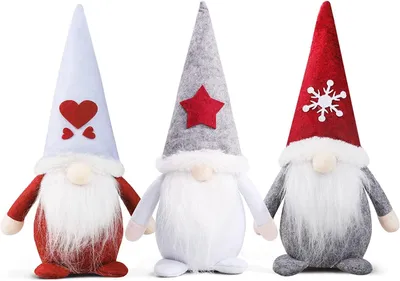 Produktbild von Set mit 3 weihnachtlichen Zwergen für die Dekoration