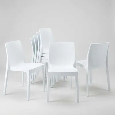 Produktbild von 22er Set Rome Grand Soleil stapelbare Stühle aus Polypropylen - Weiß
