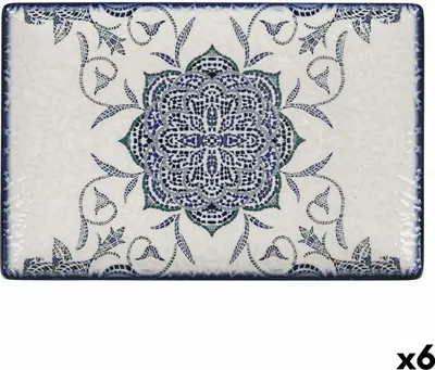 Produktbild von Mediterraner Porzellan-Rosettenbrunnen rechteckig 30 x 20 x 2,5 cm (6 Stück)