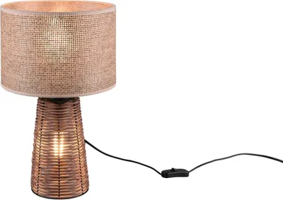 Zdjęcie produktu dla Lampa stołowa STRAW brązowa 1xE27x40W wiklina / rattan / słoma wym:40,5x24x24cm IP20 RL