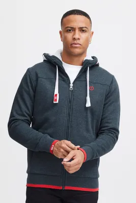 Produktbild von SOLID SDBenjaminZip Herren Sweatjacke Kapuzenjacke Zip-Hoodie mit Teddy-Futter Eingrifftaschen Rippbündchen Baumwollmischung Regular fit