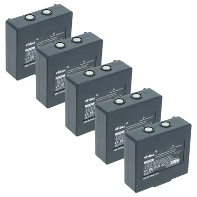 Produktbild von vhbw 5x Akku kompatibel mit Potain P-63418-95 Industrie-Funkfernsteuerung Fernbedienung (2500 mAh, 3,6 V, NiMH) - Schwarz
