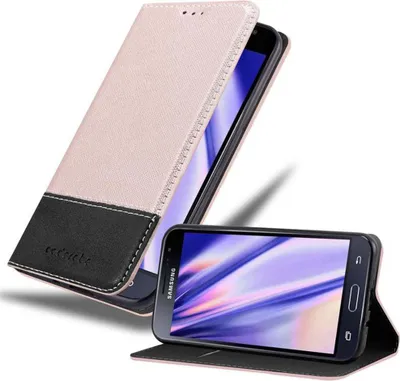 Produktbild von Cadorabo Hülle für Samsung Galaxy J3 2016 Schutzhülle in Rosa SHandyhülle Book Case Etui Kunstleder