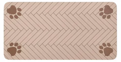 Produktbild von Napfunterlage 30 x 40 cm Haustier Futterplatz Matte mit Pfotenmotiv
