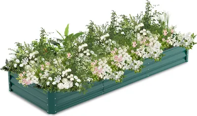 Zdjęcie produktu dla TolleTour Podwyższona grządka ogrodowa, skrzynka na rośliny, grządka na zioła, skrzynka na rośliny z ramą 240x90x60 cm, zielona