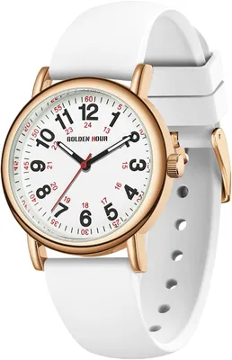 Image de Montre infirmière étanche pour professionnels de santé, étudiants et femmes/hommes, cadran lumineux, 24 heures, trotteuse, bracelet en silicone
