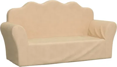 Immagine prodotto di vidaXL Divano per bambini 2 posti crema Morbido peluche