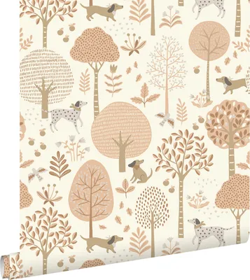 Obrázek produktu pro ESTAhome tapeta psi béžová a světle růžová 53 cm x 10,05 m