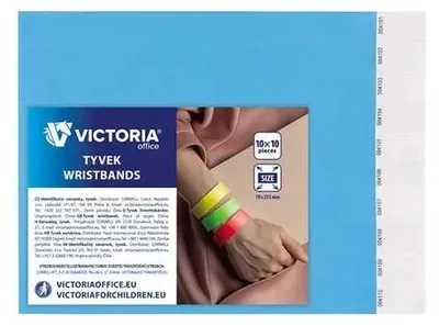 Identifikačný náramok, 3/4", tyvek, svetlomodrý, VICTORIA OFFICE