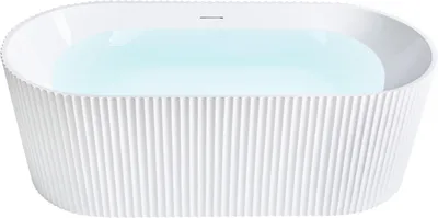 Produktbild von BELIANI Freistehende Badewanne Weiß 1690 x 800 cm Geriffelte Oberfläche Oval für Badezimmer