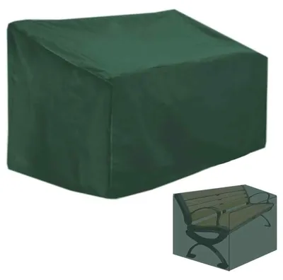 Obrázek produktu pro Ochranný obal na zahradní lavičku, určený pro 2 osoby, rozměry 134x66x89 cm, vodotěsný, odolný proti UV záření, zelený, vyroben z polyesteru Oxford 210D
