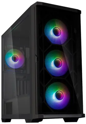Produktbild von Zalman Z10 DUO, Midi Tower, PC, Schwarz, ATX, Mini-ATX, Mini-ITX, Kunststoff, Stahl, Gehärtetes Glas, 17,3 cm