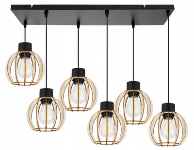 Produktbild von Hängelampe, Deckenleuchter, Holz, LED-Lampenschirm