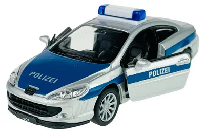 Produktbild von Welly Peugeot 407 Coupe Polizei Silber 1:34 Die Cast Metall Modell im Kasten 42368