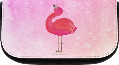 Produktbild von Mr. & Mrs. Panda Kulturbeutel Flamingo Stolz - Aquarell Pink - Geschenk, kosmetiktasche klein, kosmetiktäschchen, Mama, glücklich, Freundin, Organizer, Make-up Täschchen