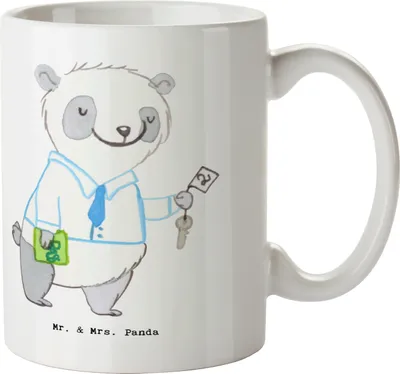 Produktbild von Mr. & Mrs. Panda Kaffeetasse Hotelkaufmann Herz - Weiß - Geschenk, Hotelier, Trinkbecher, Hotelfachmann, Kaffeebecher, Ausbildung, Becher, Tasse, Teetasse