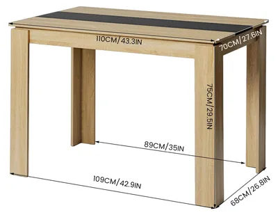 Image de Table de salle à manger en bois pour la cuisine – Design minimaliste pour 4 personnes