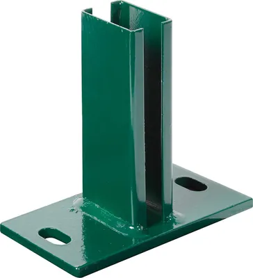Obrázek produktu pro Alberts 685584 Pfostenträger für Zaunpfosten für Doppelstabmatten, zum Aufschrauben, feuerverzinkt, grün kunststoffbeschichtet RAL 6005, Platte 150 x 80 mm, für Pfosten 60 x 40 mm
