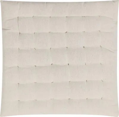 A square, tufted cushion is shown flat against a white background.
