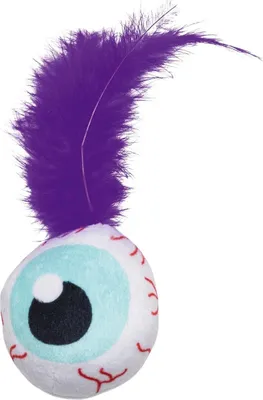 Immagine prodotto di Giocattolo per gatti Beeztees "Occhio di Halloween" con piuma