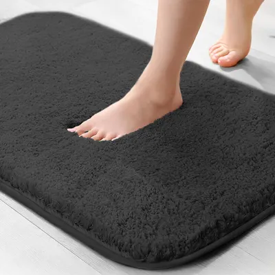 Produktbild von Mikrofaser-Badematte, 2 cm dick, super saugfähig, 40 x 60 cm, schwarz