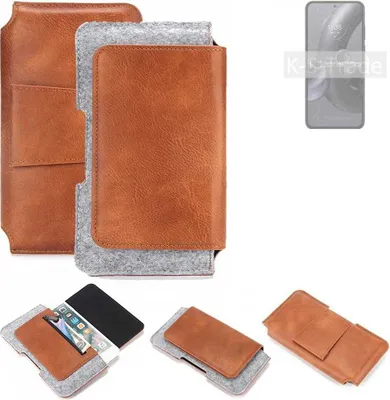Produktbild von K-S-Trade Handyhülle Schutzhülle kompatibel mit Motorola Edge 30 Neo Gürteltasche Holster Gürtel Tasche Smartphone Tasche Handy Hülle Polyurethan+ Filz,