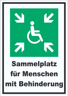 Produktbild von Sammelplatz für Menschen mit Behinderung Aufkleber A3 (297x420mm)