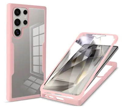 Produktbild von 360° Grad Hülle für Samsung Galaxy S25 Ultra mit Integriertem Displayschutz Rosa