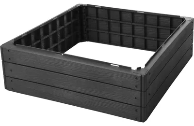 Image de Lit de jardin, 76 x 76 x 25 cm, noir
