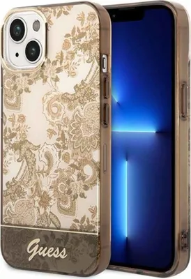 Produktbild von Guess Guhcp14Mhgplhc Iphone 14 Plus 6,7 Ockerfarbenes Hardcase Aus Der Porzellankollektion