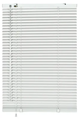 Produktbild von Aluminium-Jalousie, Sicht-, Licht- und Blendschutz, Montage an Wand und Decke, inklusive aller Montagematerialien, Weiß, 60 x 130 cm (BxH)