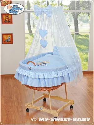 Obrázek produktu pro MY SWEET BABY Dětská postýlka z přírodních vláken Modrá Oeko-Tex TUV certifikát