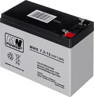 A close-up studio shot of a black and gray rechargeable battery.