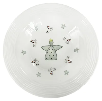 Produktbild von Croft Adventsbeeren Porzellan Suppenteller 23cm, grün/rot