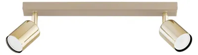 Produktbild von KAR-LIGHTING Spotbalken 2‑flammig Gold, Metall – schwenkbarer Deckenstrahler für Esszimmer, Wohnzimmer, Küche | GU10