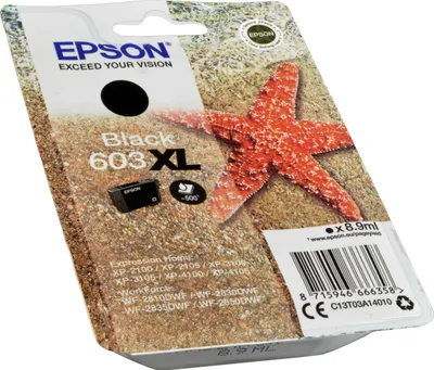 Produktbild von Epson Singlepack Black 603XL Ink, High (L) Yield, Schwarz, 8,9 ml, 1 Stück(e), Einzelpackung