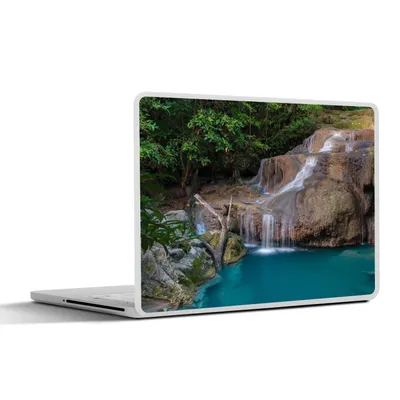 Produktbild von MuchoWow® Laptop Aufkleber Sticker Cover Wasserfall - Felsen - Landschaft 25x18 cm - Laptop-Deko