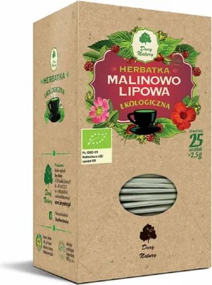 HERBATKA MALINOWO - LIPOWA BIO (25 x 2,5 g) 62,5 g - DARY NATURY