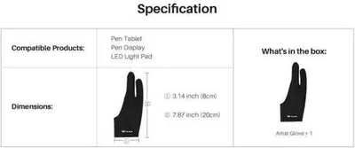 4er Set Zeichenhandschuhe Für Digital Art - 21,5x9cm Für Links & Rechtshänder