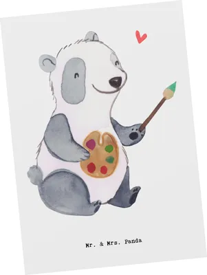 Produktbild von Mr. & Mrs. Panda Postkarte Restaurator Herz - Weiß - Geschenk, bildkarte, Postkarten, Grußkarte, Ansichtskarte, Ansichtskarten