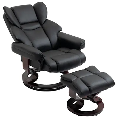Obrázek produktu pro Relaxační křeslo HOMCOM s podnožkou, otočné, křeslo pro sledování televize s funkcí polohování