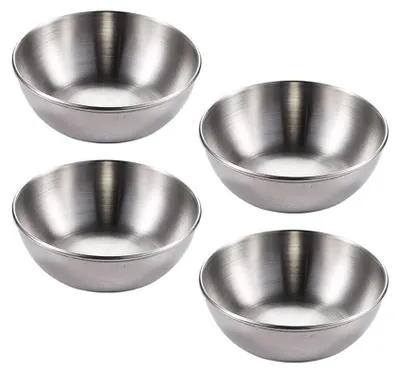 Produktbild von Edelstahl Saucenschälchen - 4 Stück Set - Kleine Servierschalen für Dips und Snacks
