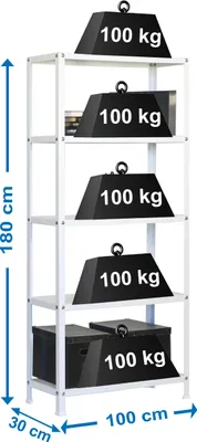 Obrázok produktu pre Simonrack Homeclassic Plus 5/300, 5 police/políc, Drevo, Kov, Biela, 90 kg, 1000 mm