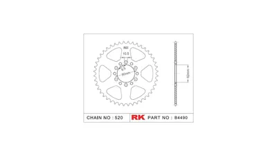 Produktbild von Rk Kettenrad 520 46z Stahl Silber