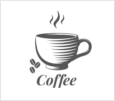 Produktbild von Spritzschutz Herdabdeckplatte Schneidebrett aus Glas Illustration heisse Tasse 1-Teilig (60x52cm)