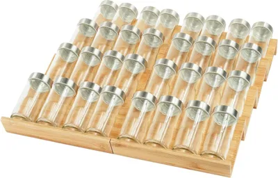 Obrázek produktu pro Nastavitelná sada bambusových stojanů na koření - 8 přihrádek