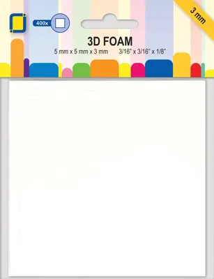 Produktbild von 3D-Schaumstoffpunkte, 3 mm, weiß, 14,8 x 11,1 x 0,3 cm