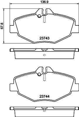 Produktbild von HELLA Bremsbeläge Satz Vorne Bremsklötze passend für MERCEDES-BENZ E-Klasse Limousine (W211) 8DB 355 018-731