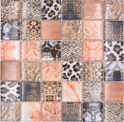 Produktbild von Mosaikfliese Glasmosaik Kombi Forest braun Badezimmer Küchenrückwand MOS78-W68