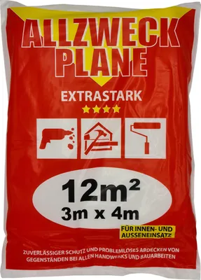 Produktbild von JUFOL Extrastark Abdeckplane 3x4 m LDPE robust transparent Malerfolie